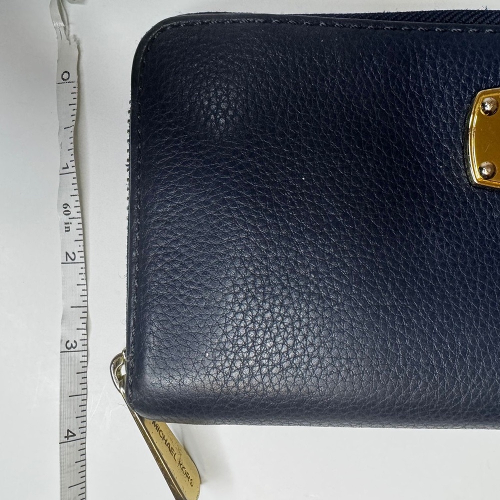 Michael Kors Dark Blue Wallet with Gold Accent - Picture 6 of 6